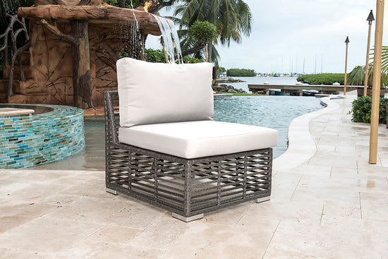 Panama Jack Outdoor Graphite Modular Armless Chair with Cushions