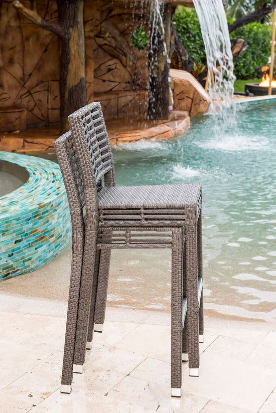 Panama Jack Outdoor Graphite Stackable Barstool