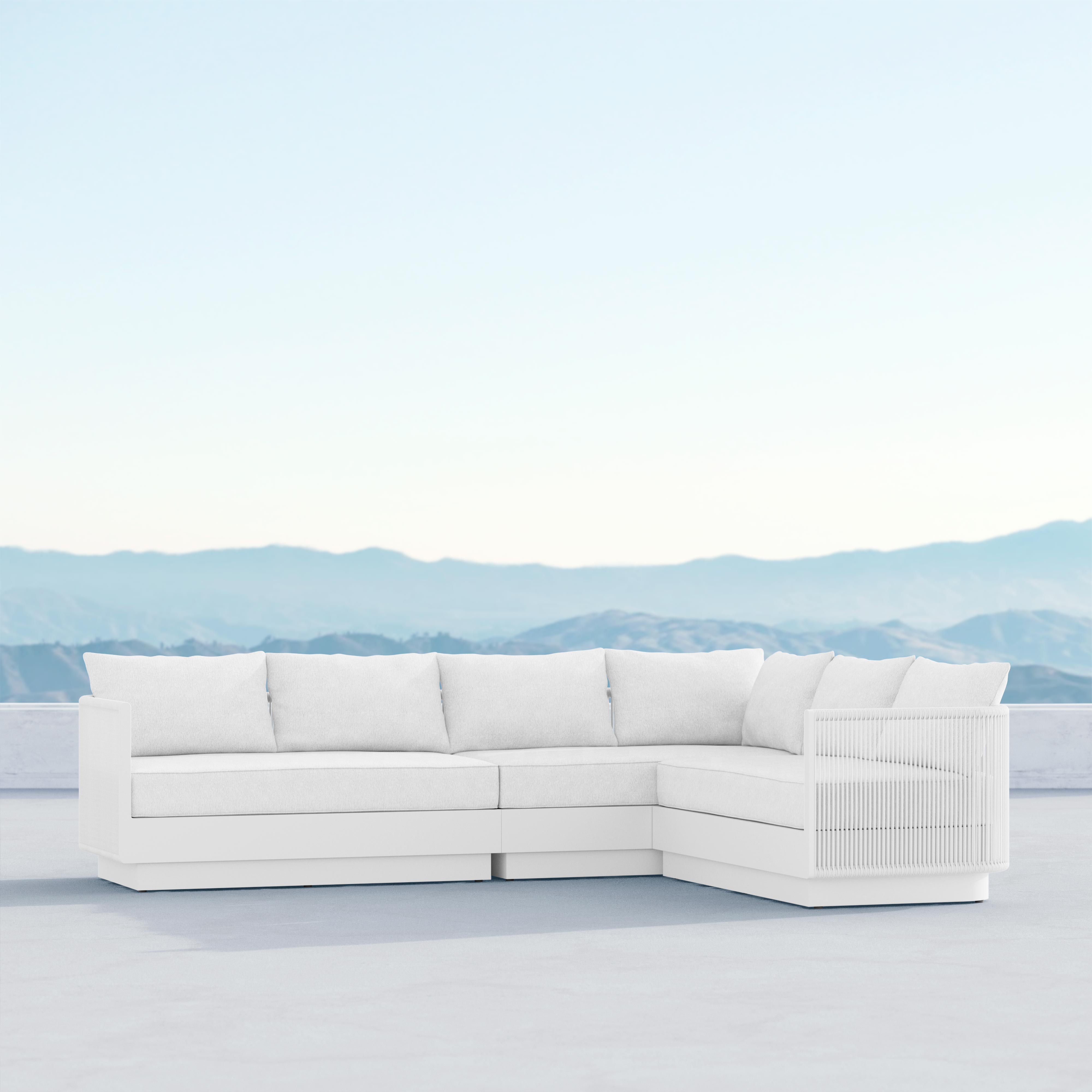 Azzurro Living Porto Sectional Sofa In Matte White/Charcoal Aluminum Frame - Build Your Own