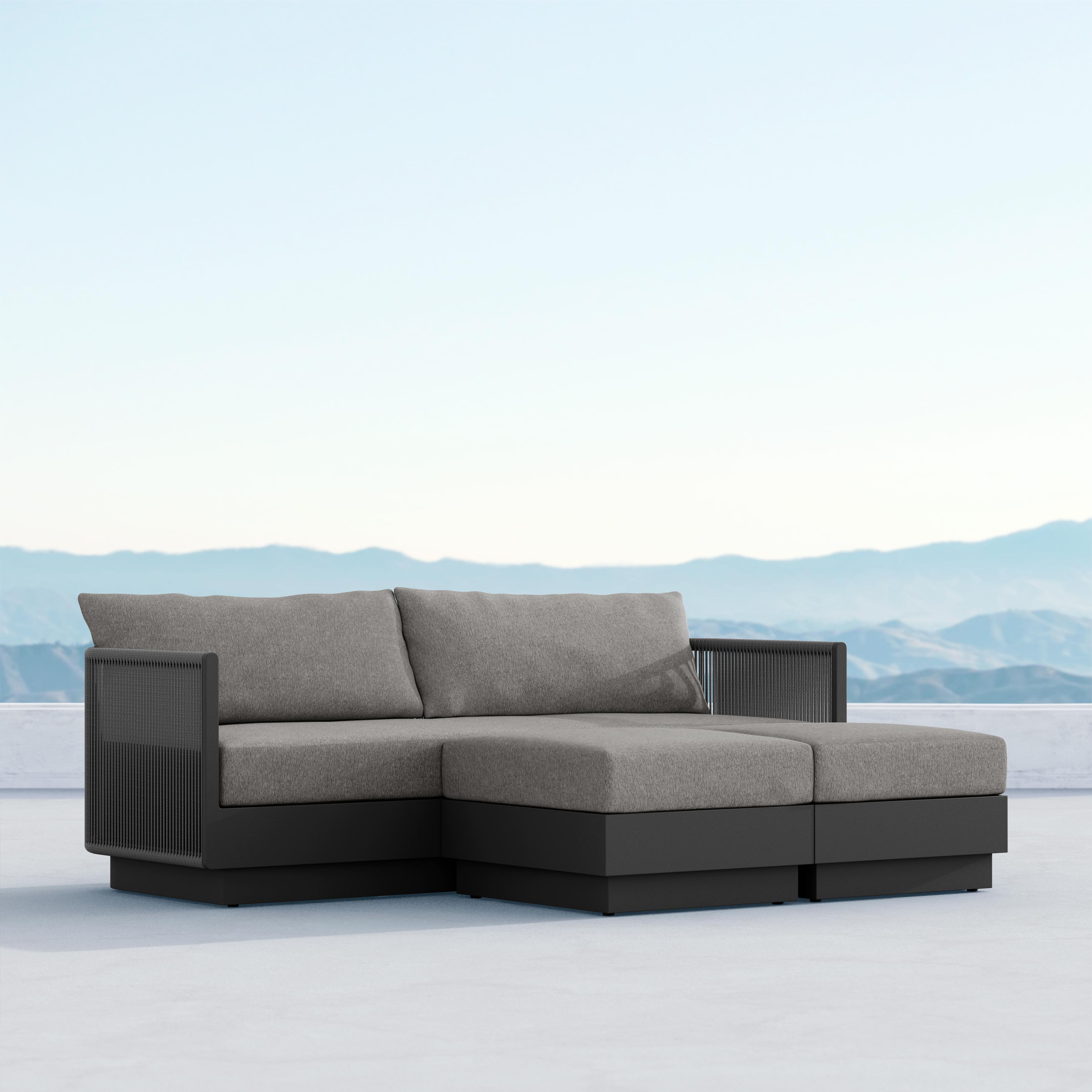 Azzurro Living Porto Sectional Sofa In Matte White/Charcoal Aluminum Frame - Build Your Own