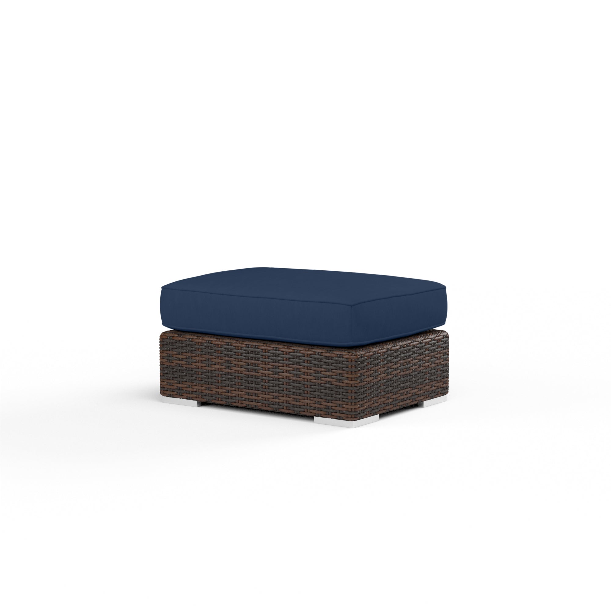 Sunset West Montecito Wicker Ottoman with Cushion