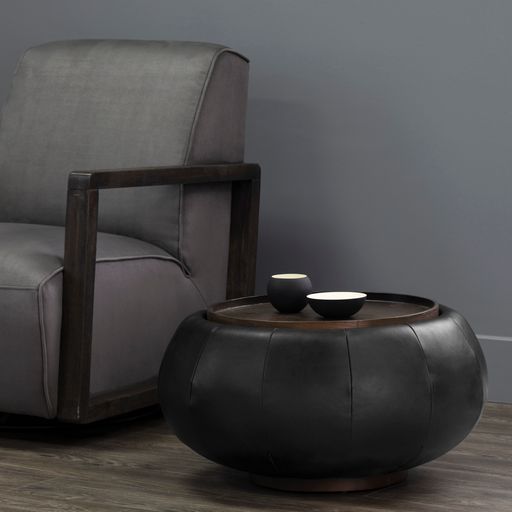 Sunpan Zenzi Storage Coffee Table in Bravo Black