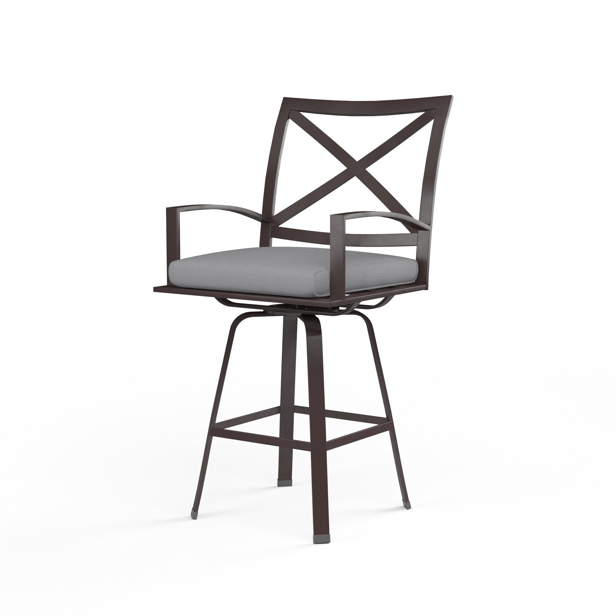 Sunset West La Jolla Aluminum Swivel Barstool with Cushion