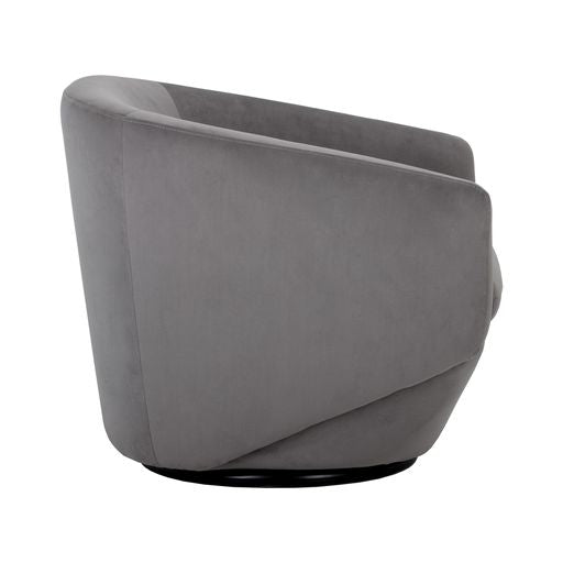 Sunpan Treviso Swivel Lounge Chair in Antonio Charcoal/Bravo Cream/Metropolis Blue