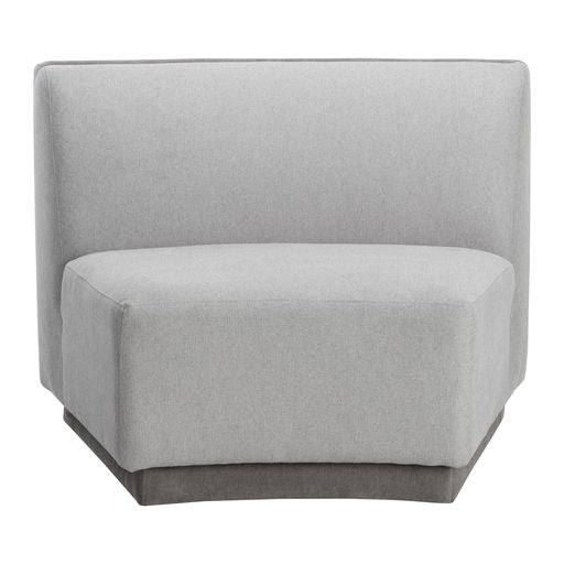 Sunpan Jaclyn Modular Armless Chair in Danny Dusty Blue / Egypt Light Grey-Danny Medium Grey