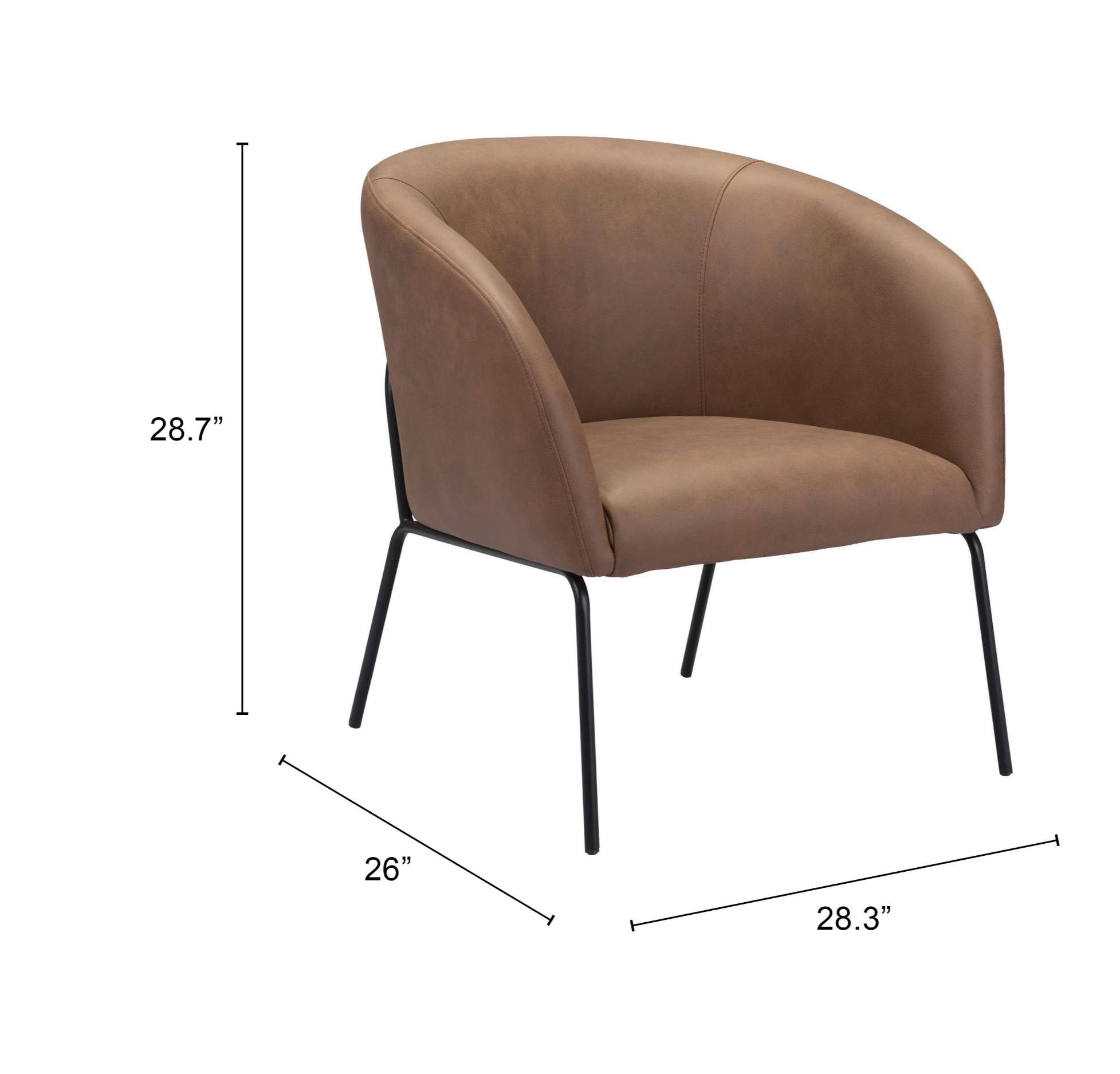 Zuo Modern Quinten Accent Chair Vintage in Brown/Gray
