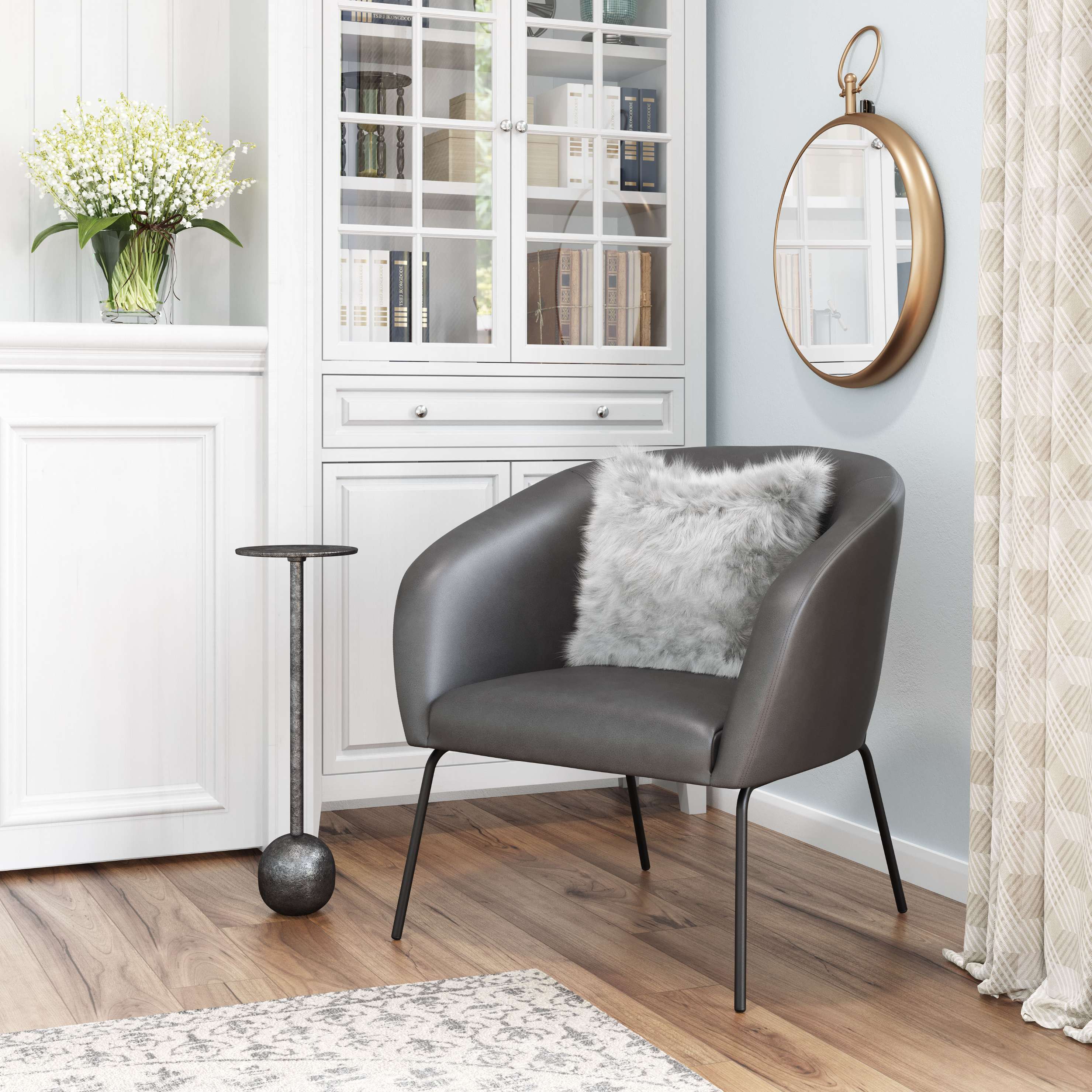 Zuo Modern Quinten Accent Chair Vintage in Brown/Gray