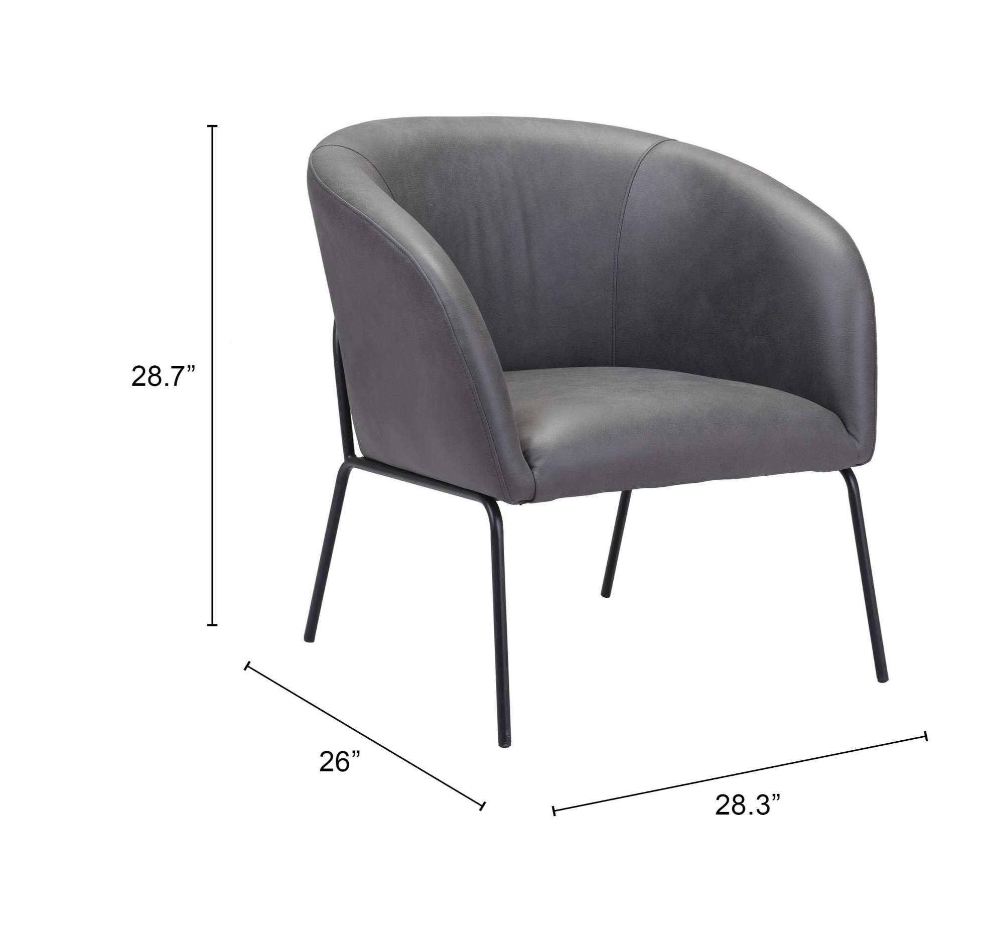 Zuo Modern Quinten Accent Chair Vintage in Brown/Gray
