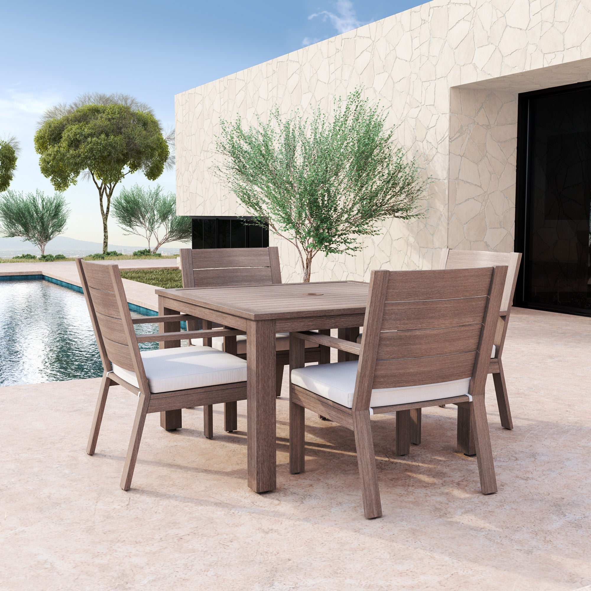 Sunset West Laguna Aluminum 48" Square Table