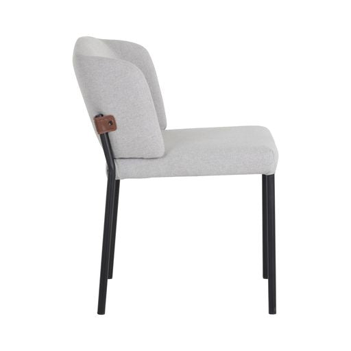 Sunpan Pearce Dining Chair Dark Grey-Abbington Navy / Light Grey-Bravo Cognac
