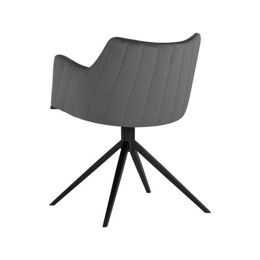 Sunpan Griffin Swivel Dining Armchair in November Grey - Bravo Cognac / Town Grey - Roman Grey
