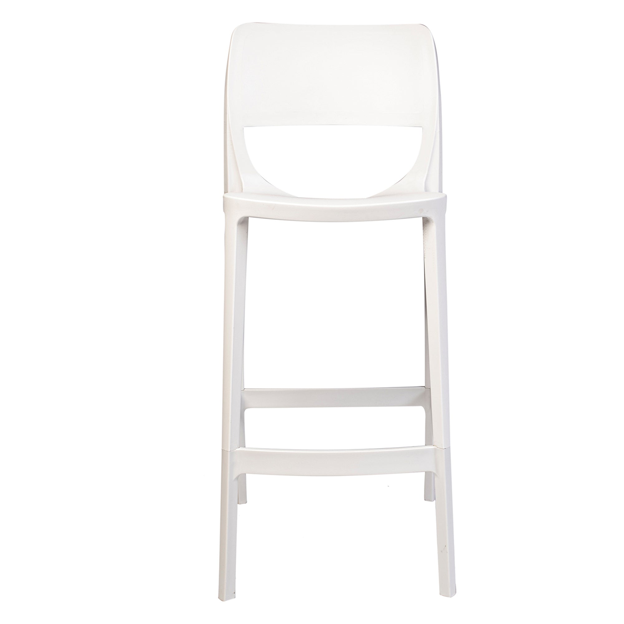 Rainbow Outdoor Bella Set of 2 Stackable Barstool with No Arms-White