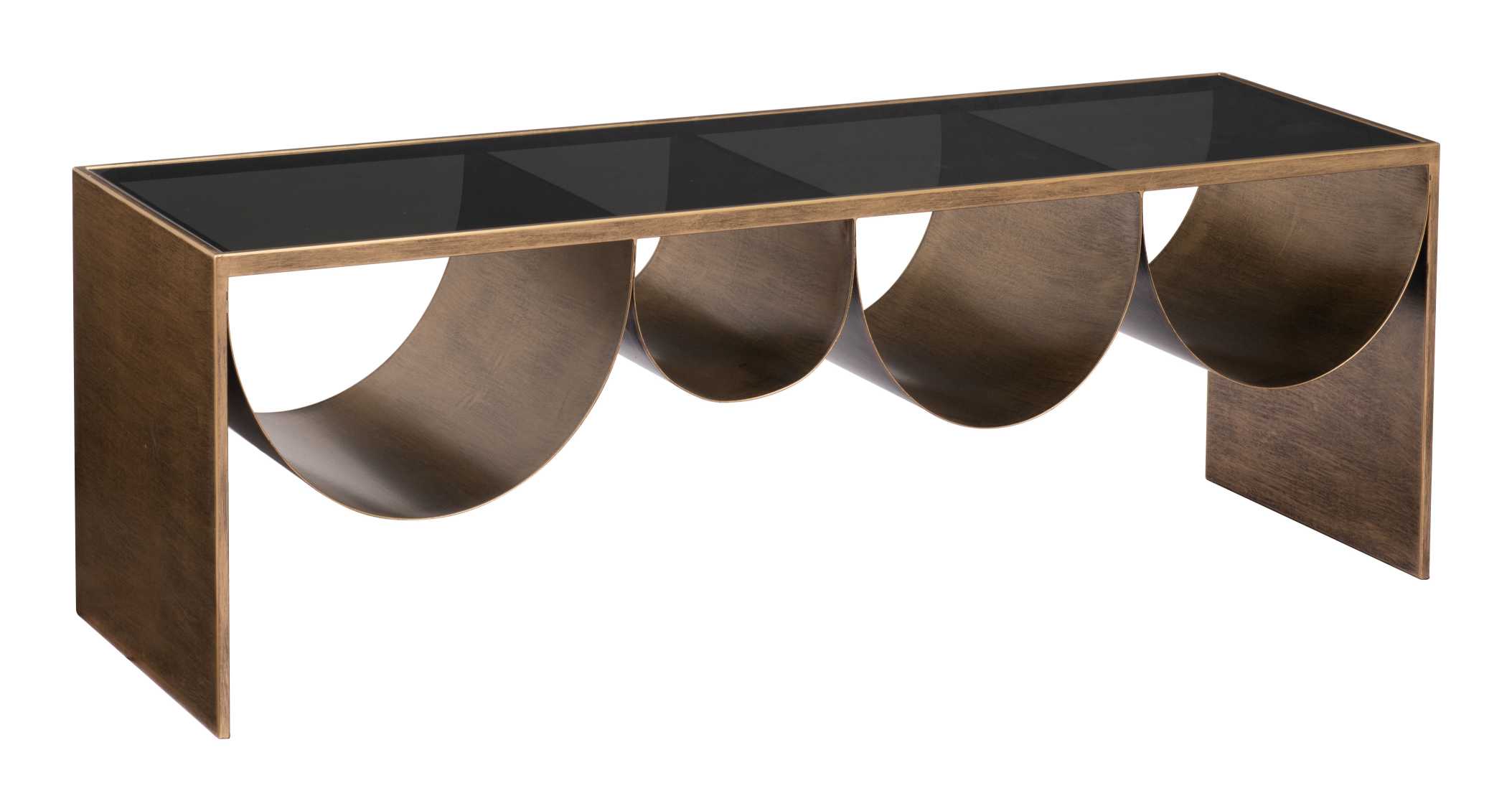 Zuo Modern Reed Coffee Table Brass & Black