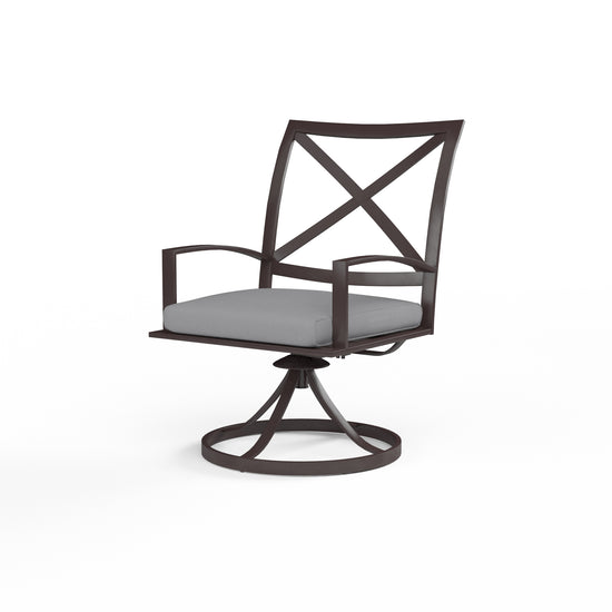 Sunset West La Jolla Aluminum Swivel Dining Chair with Cushion