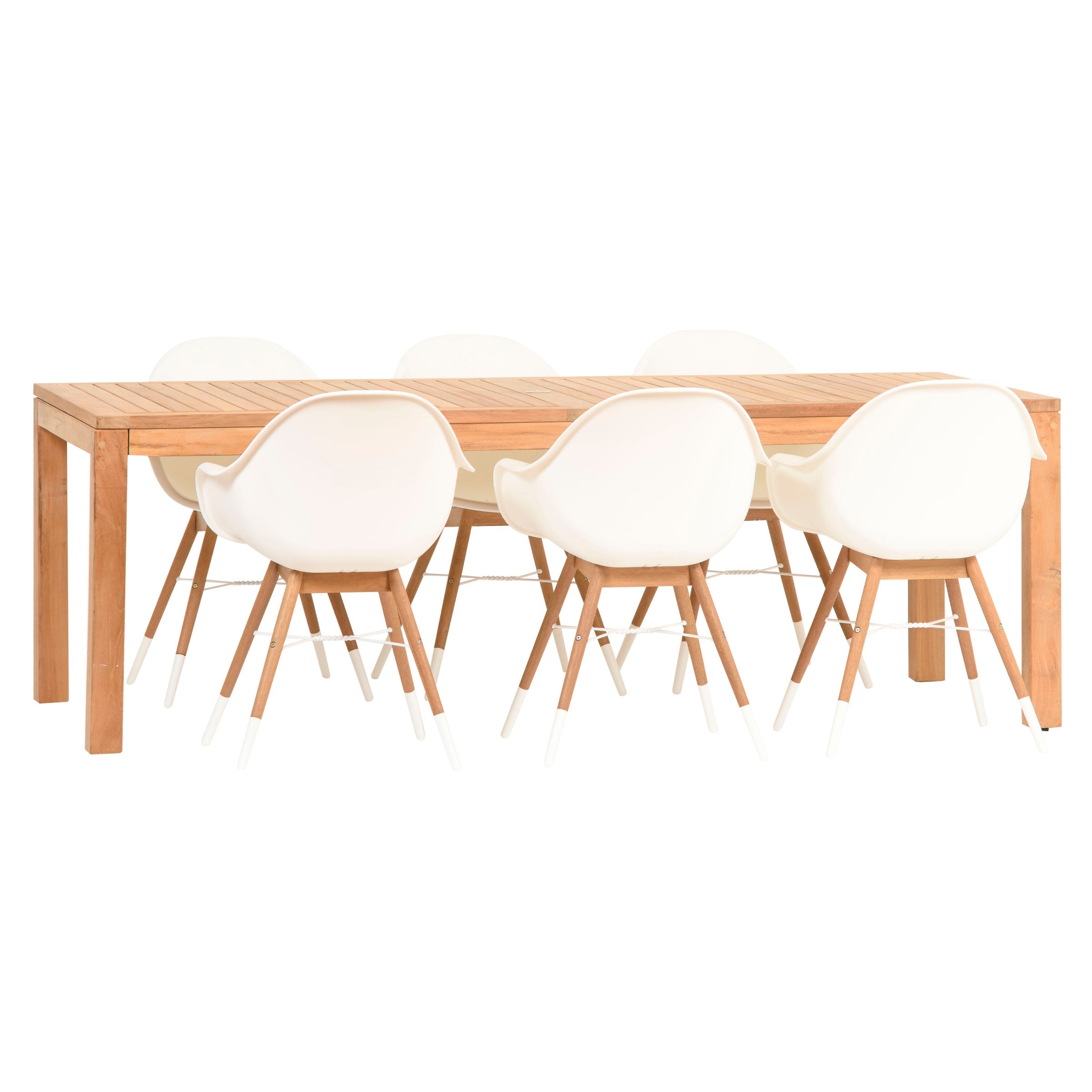 International Home Miami Amazonia Charlotte Deluxe 7 Piece Teak Rectangular Patio Dining Set