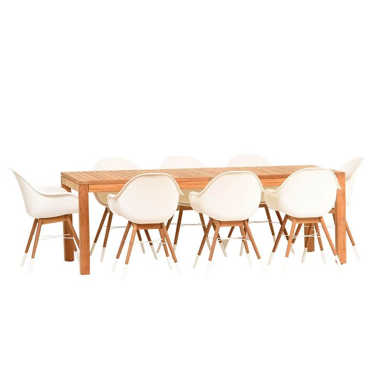 International Home Miami Amazonia Charlotte 9 Piece Teak Rectangular Patio Dining Set