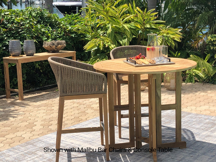 Royal Teak Admiral Bar Drop Leaf Table Round 45"