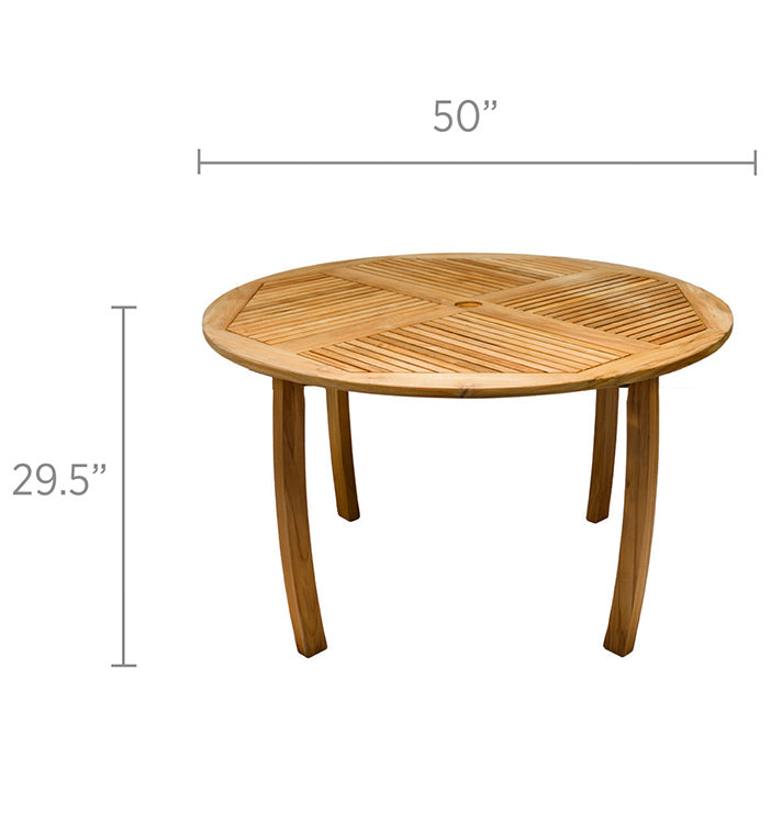 Royal Teak Dolphin Table 50" Round