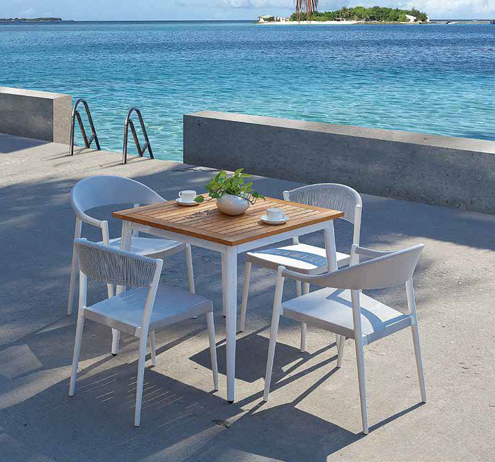 Florida Seating Powder Coated Aluminum Frame Arm Chair with Textilene Seat and Polypropylene Back - RP-01A