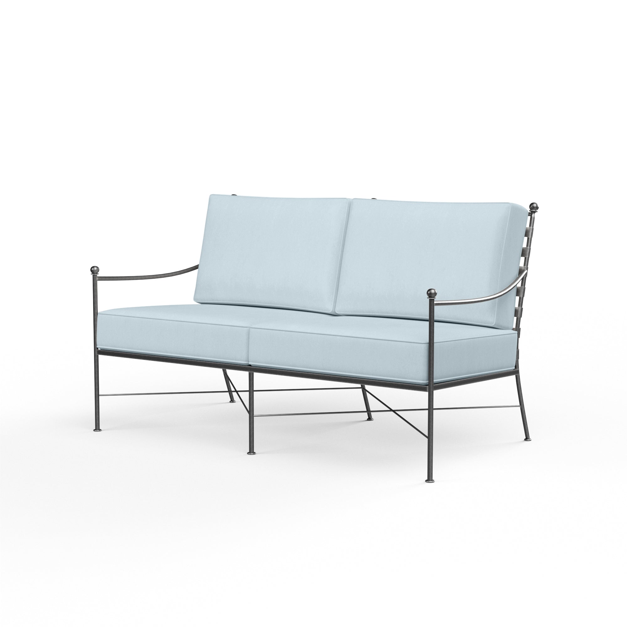 Sunset West Provence Wrought Iron Loveseat with Cushion