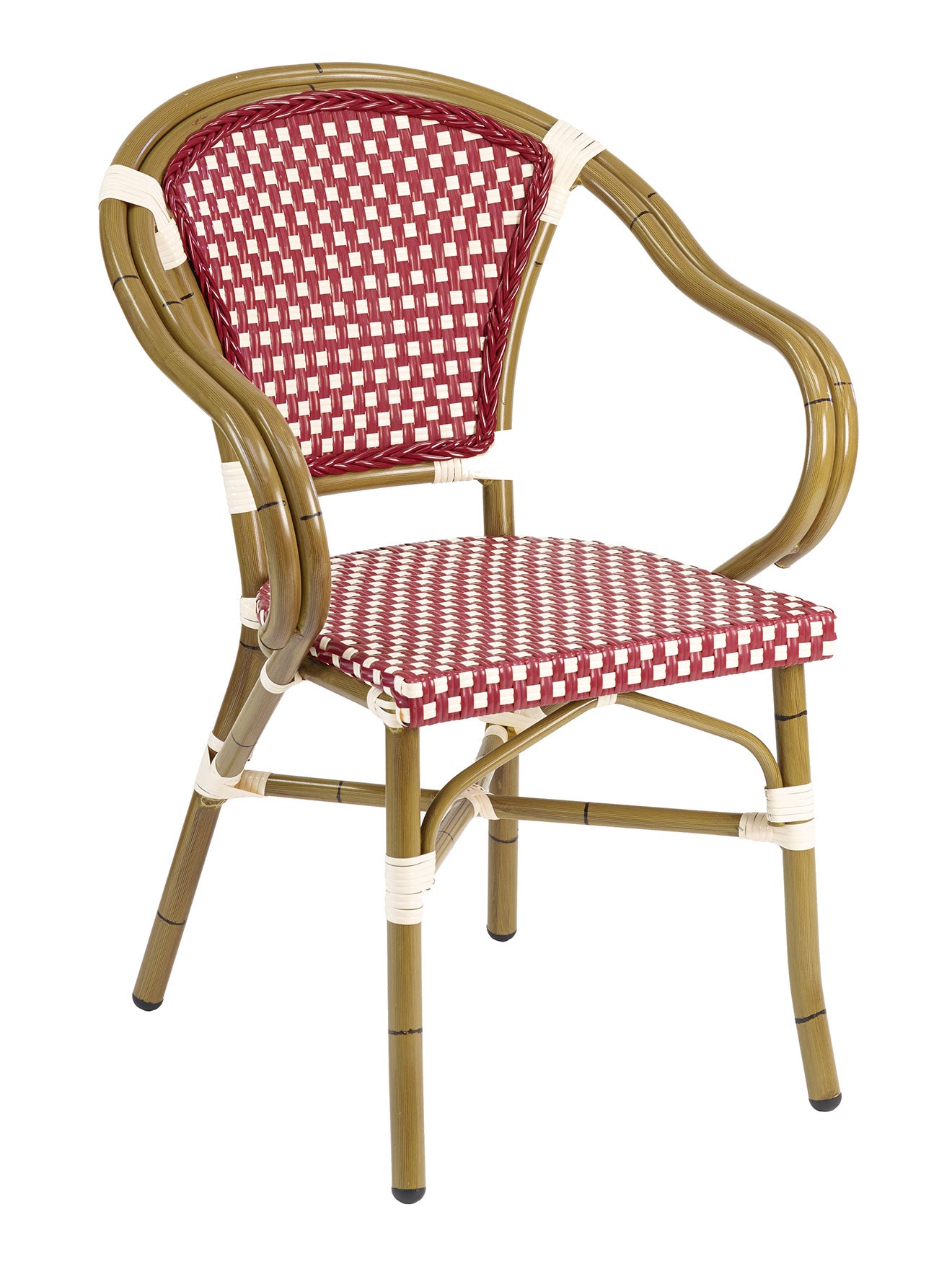 Florida Seating Hand Painted Aluminum Frame Arm Chair with PE Weave And Binding Back And Seat - RT-02