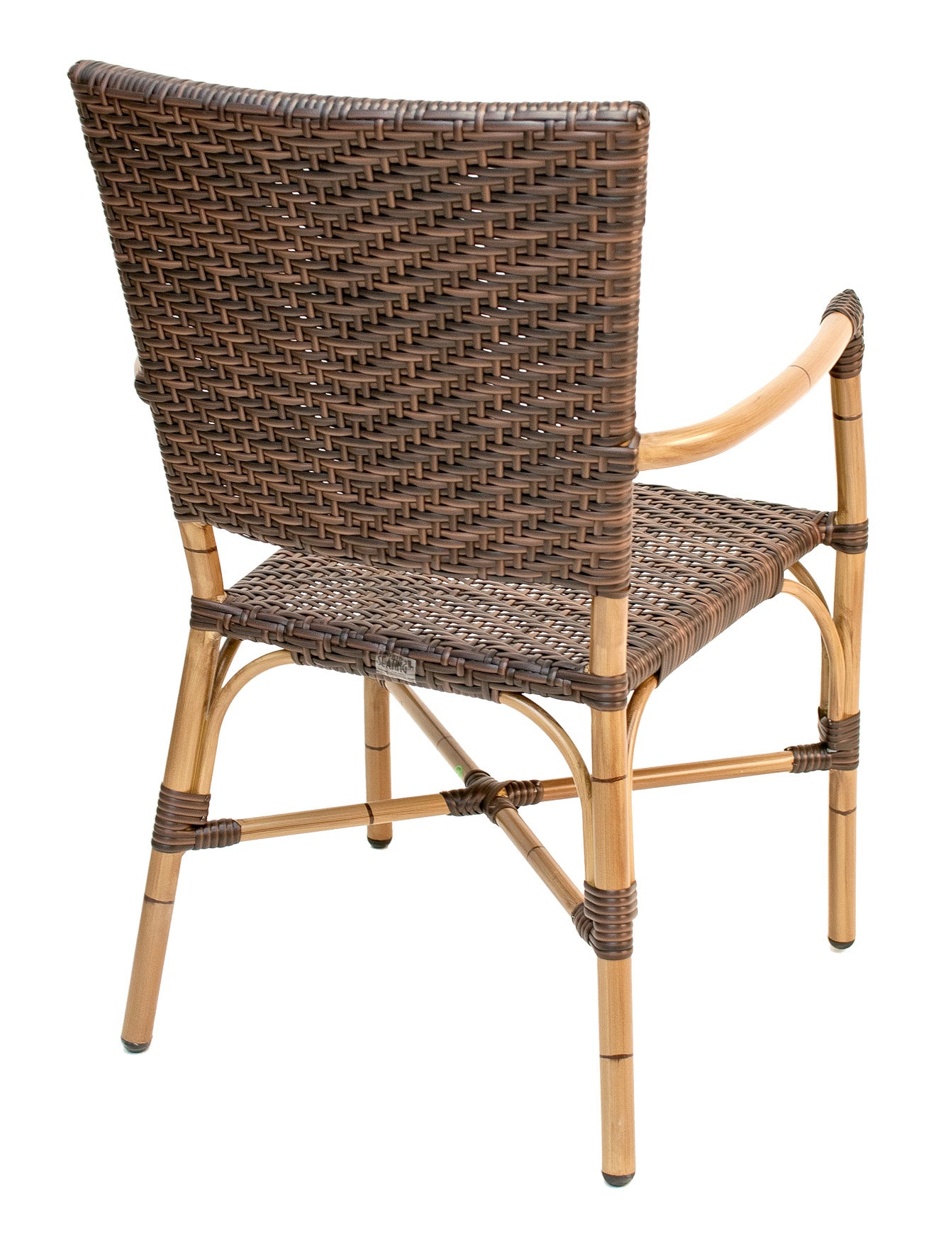Florida Seating Hand Painted Aluminum Frame Arm Chair with PE Weave And Binding Back And Seat - RT-04