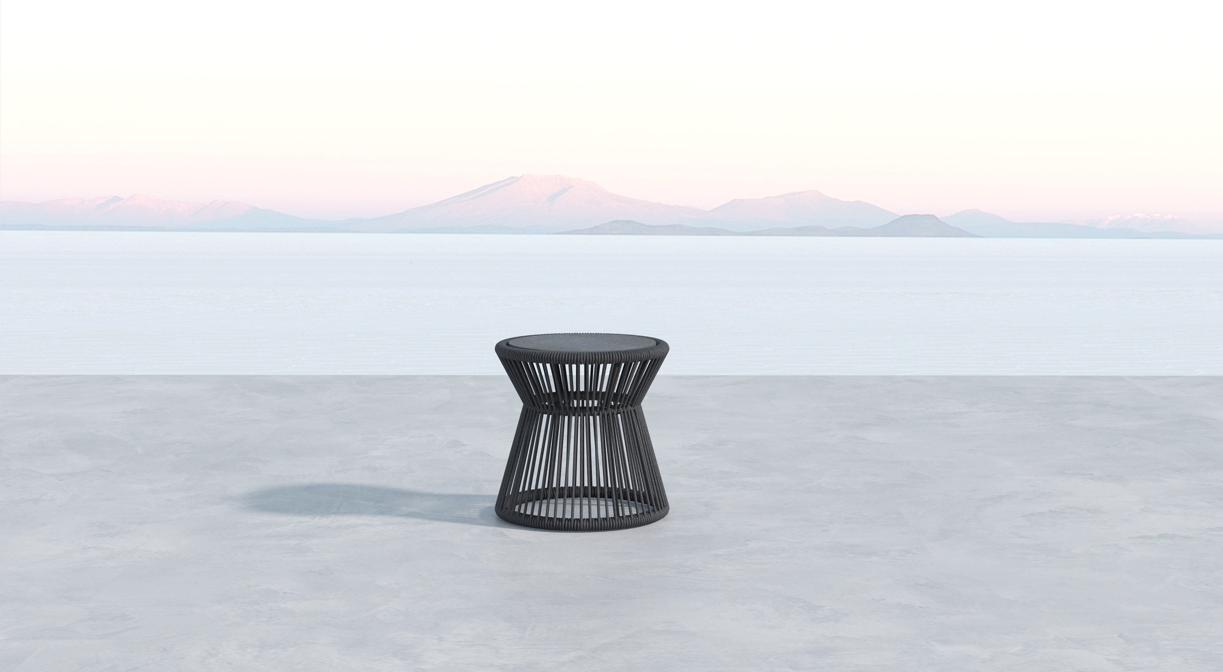 Sunset West Milano End Table with 20" Honed Absolute Granite Insert Top