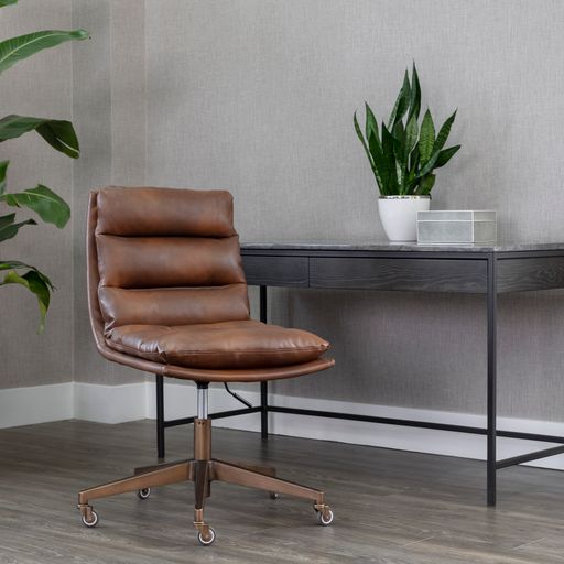 Sunpan Stinson Office Chair Bravo Black / Cognac / Cream