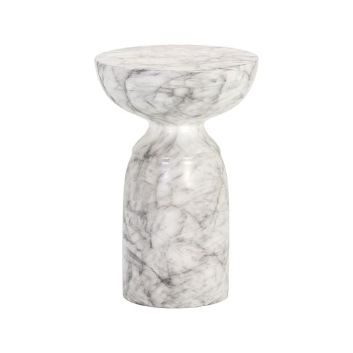 Sunpan Goya End Table Marble Look in Black / White