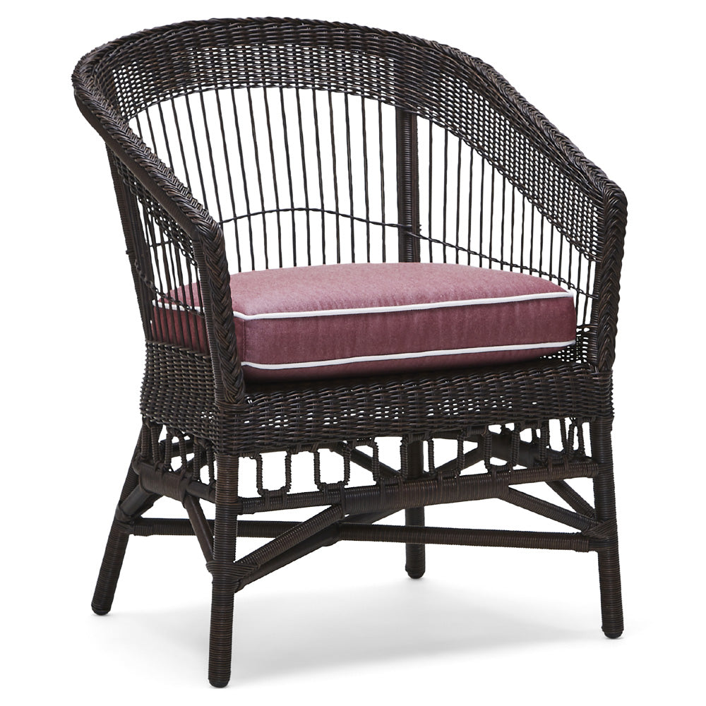 Woodard San Michele by Alexa Hampton Accent Chair, Beach Bum Creamsicle (Grade A), Grade A FabricGarden Chairs, Arm Chairs, San Michele, Wicker, Accent Chairs, Rectangular, Outdoor
