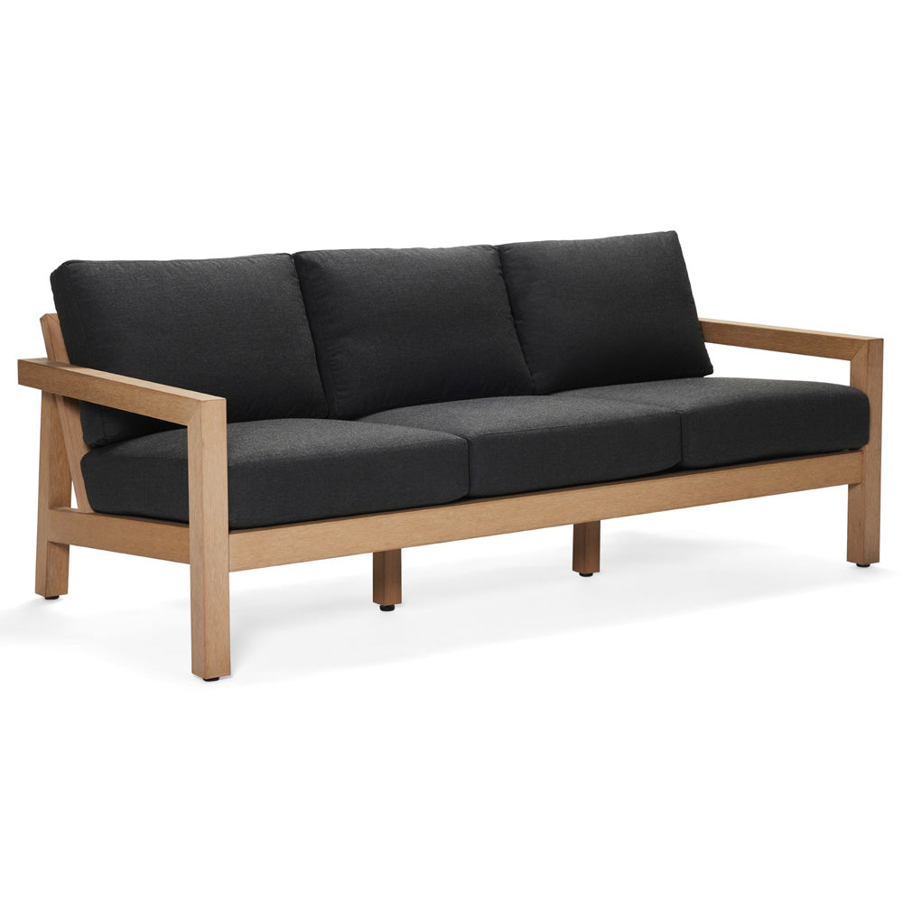 Woodard Sierra Sofa, Aged Teak, Beach Bum Creamsicle (Grade A), Grade A Fabric, Garden Chairs, Sofa, Sierra, Teak, Sofas, Rectangular, Outdoor