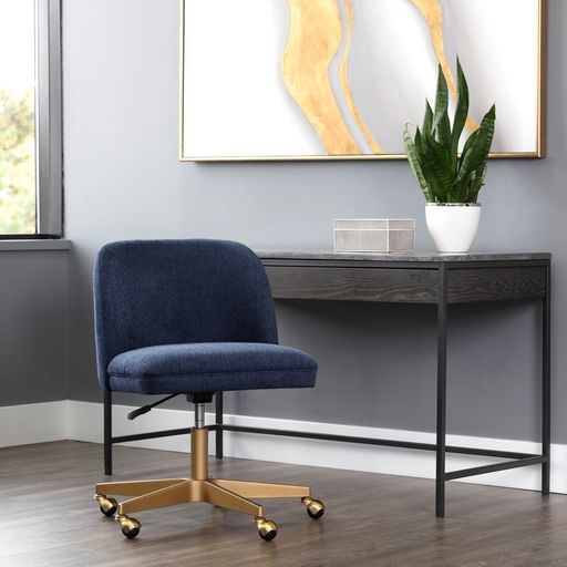 Sunpan Kenna Office Chair in Belfast Navy / Belfast Oatmeal