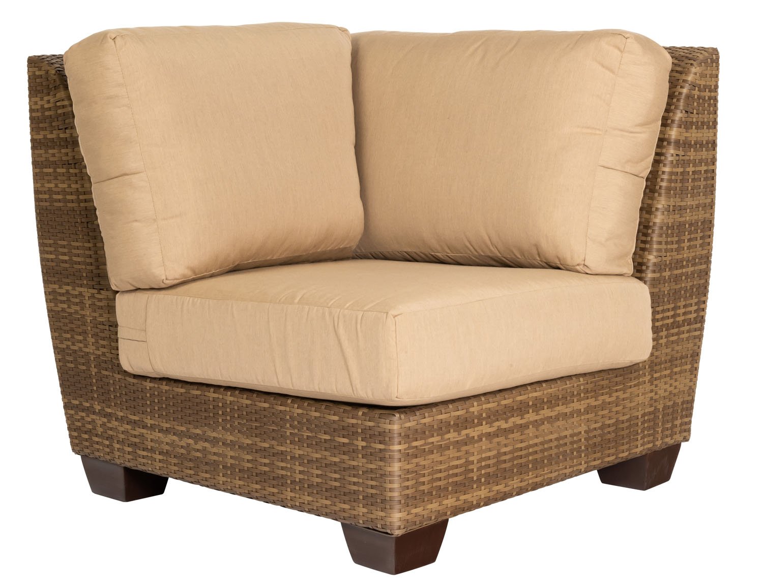 Woodard Saddleback Corner Sectional Unit, Coffee, Beach Bum Creamsicle (Grade A), Grade A Fabric, Garden Chairs, Sectional, Saddleback, Wicker, Sectionals, Rectangular, Outdoor