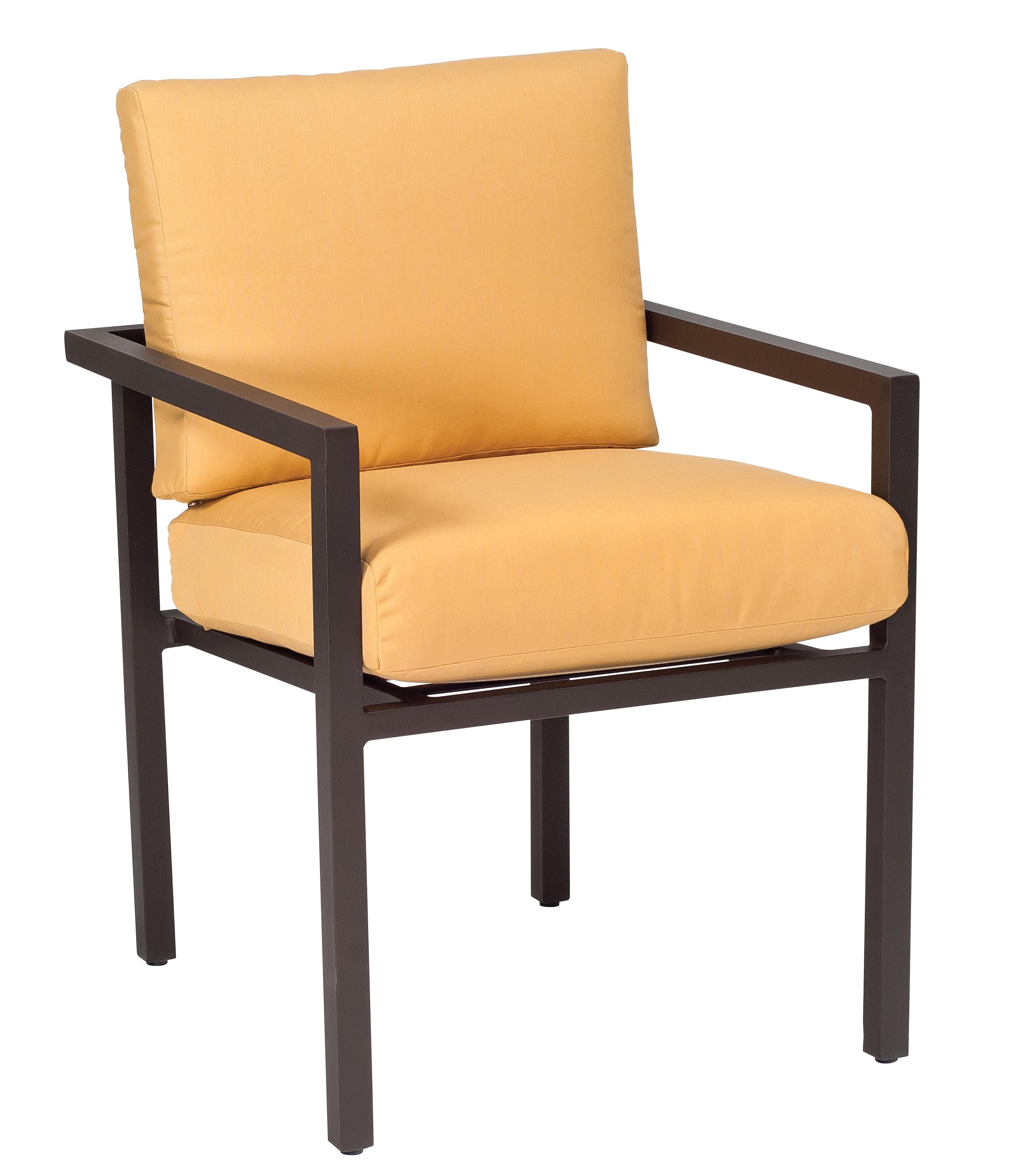 Woodard Salona Dining Armchair - Stackable, Aged Teak, Beach Bum Creamsicle (Grade A), Grade A Fabric, Garden Chairs, Dining Chairs, Salona, Aluminum, Dining Chairs, Rectangular, Outdoor