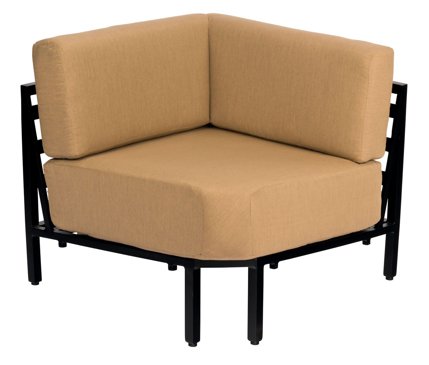Woodard Salona Armless Sectional UnitSalona Corner Sectional Unit, Aged Teak, Beach Bum Creamsicle (Grade A), Grade A Fabric, Garden Chairs, Sectional, Salona, Aluminum, Sectionals, Rectangular, Outdoor