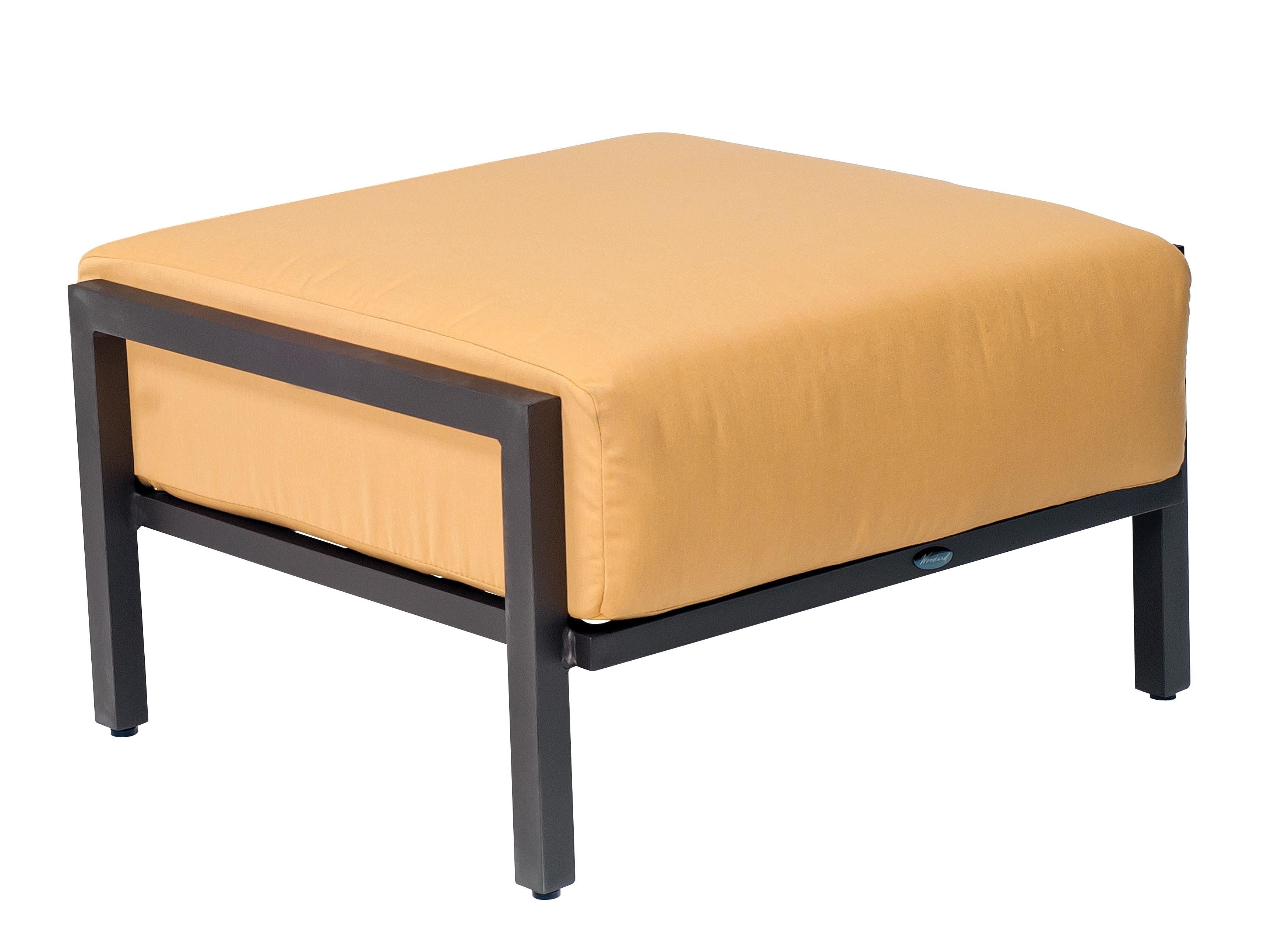 Woodard Salona Ottoman, Aged Teak, Beach Bum Creamsicle (Grade A), Grade A Fabric, Garden Chairs, Ottoman, Salona, Aluminum, Ottoman, Rectangular, Outdoor
