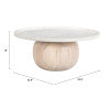 Zuo Modern Savona Coffee Table White & Natural