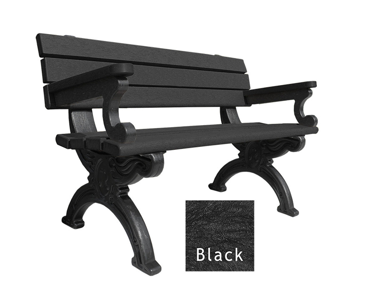 Polly Products Silhouette Backed Bench With Arm