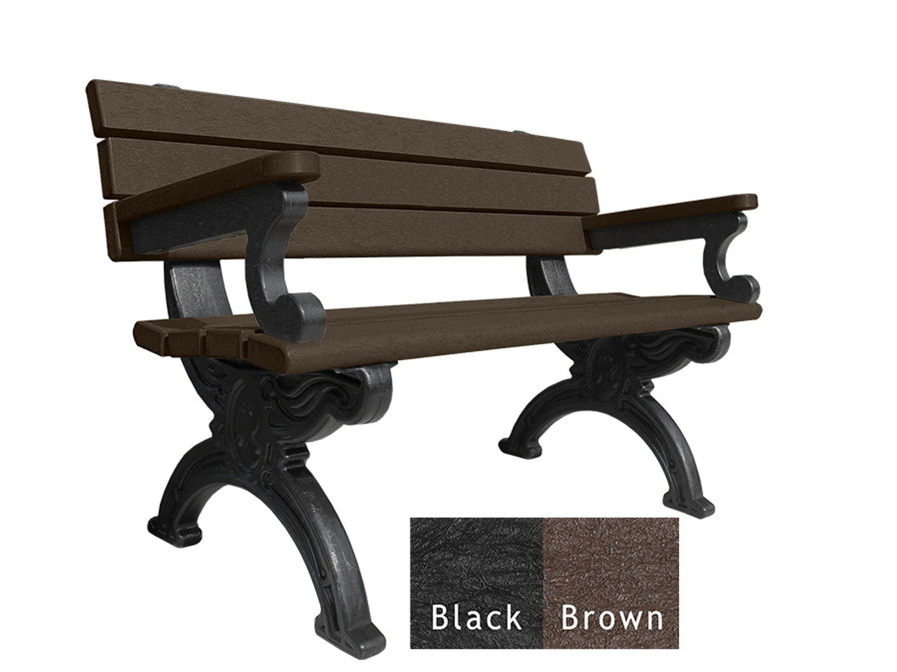 Polly Products Silhouette Backed Bench With Arm
