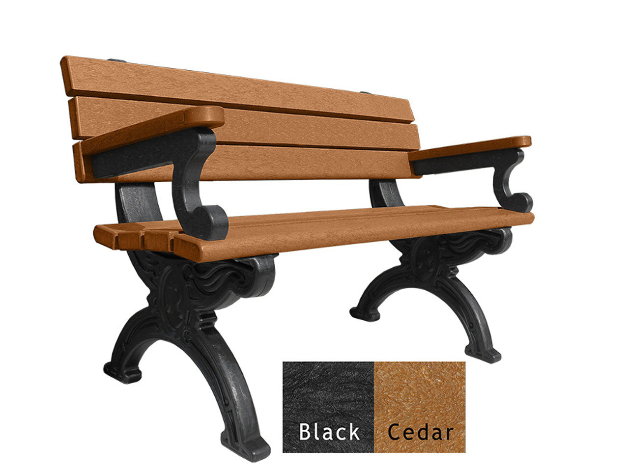 Polly Products Silhouette Backed Bench With Arm