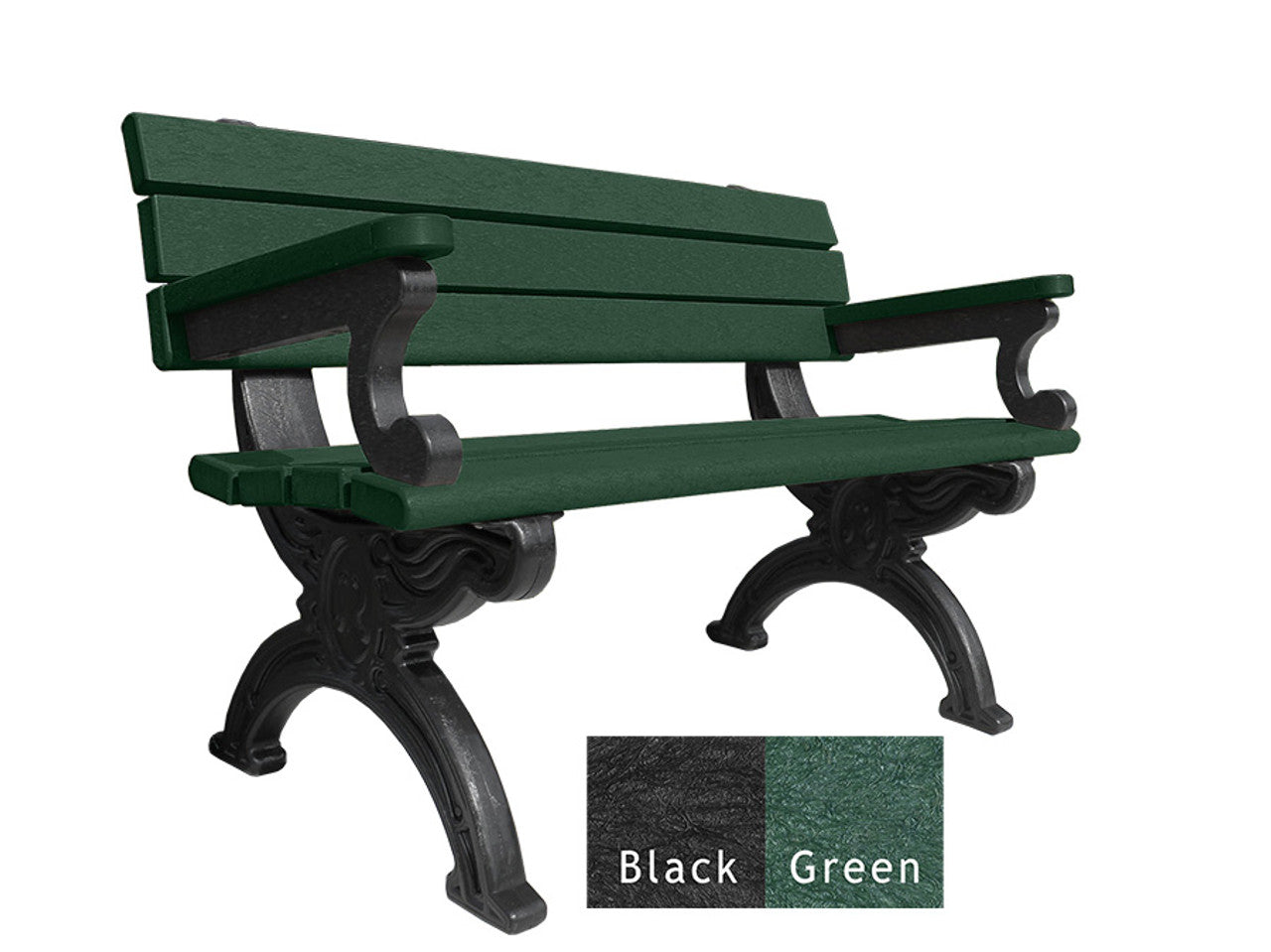 Polly Products Silhouette Backed Bench With Arm