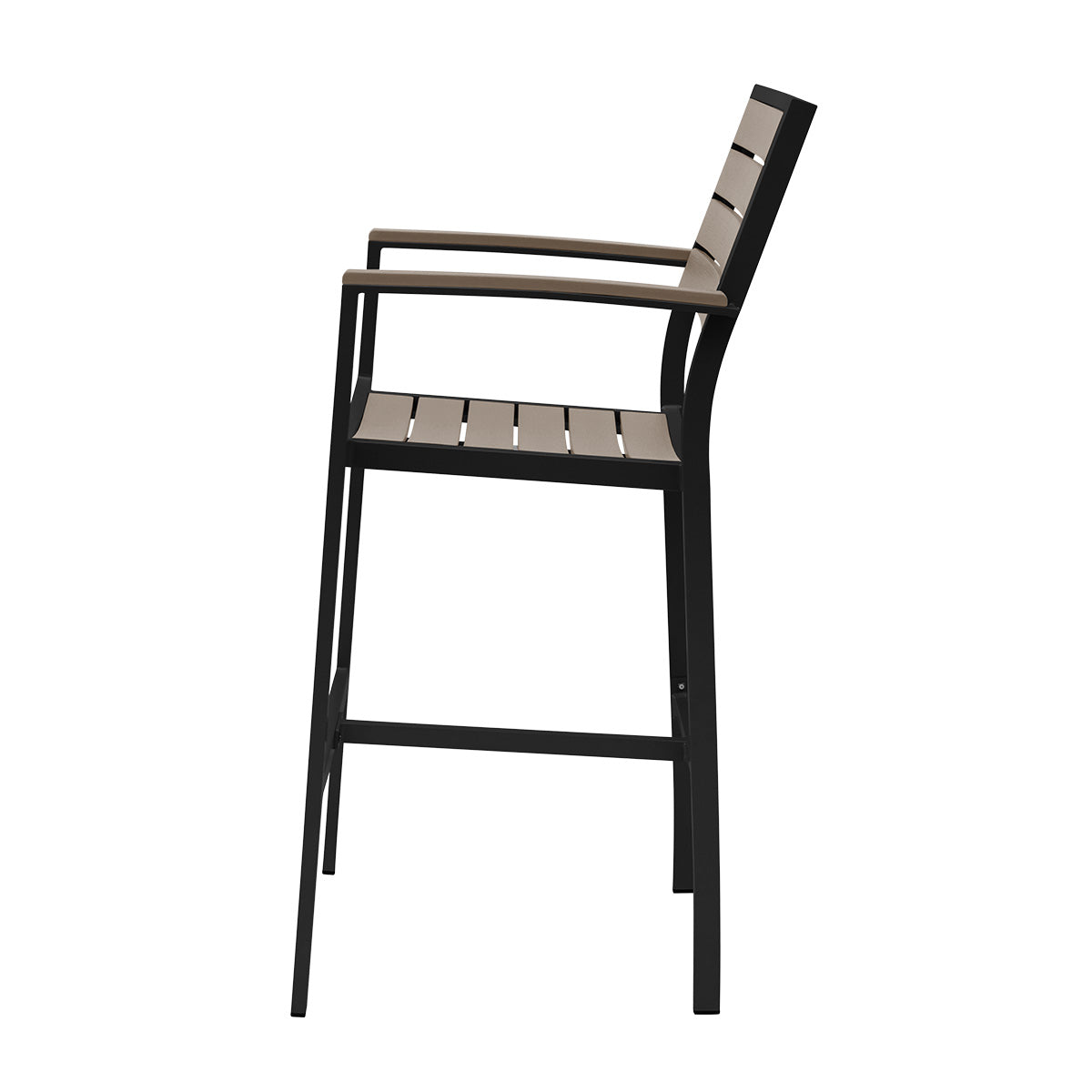 DecoScapes Napa Bar Arm Chair - Black/Silver Frame or Gray/Teak Seat & Back