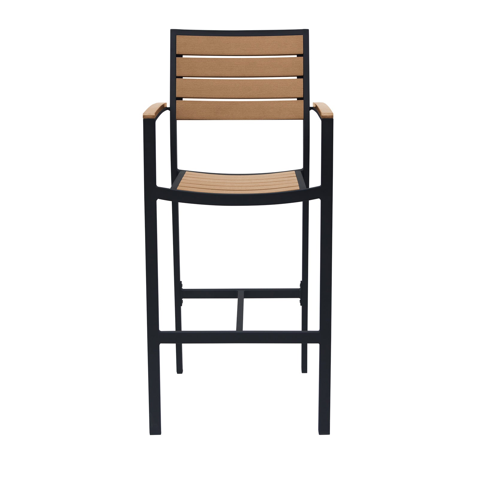 DecoScapes Napa Bar Arm Chair - Black/Silver Frame or Gray/Teak Seat & Back