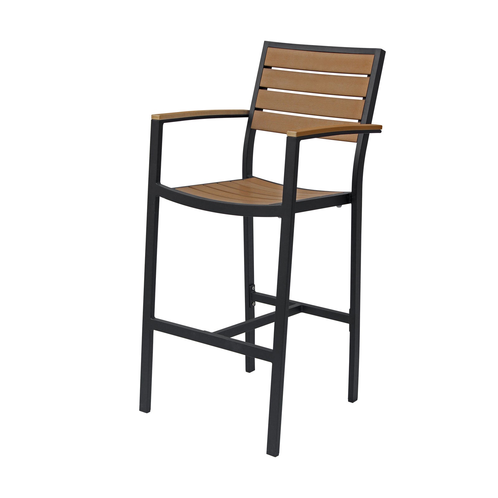 DecoScapes Napa Bar Arm Chair - Black/Silver Frame or Gray/Teak Seat & Back
