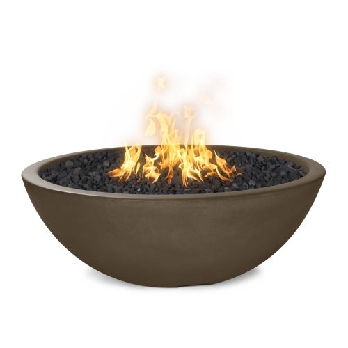 The Outdoor Plus 48" Sedona Concrete Narrow Ledge Fire Pit - Match Lit