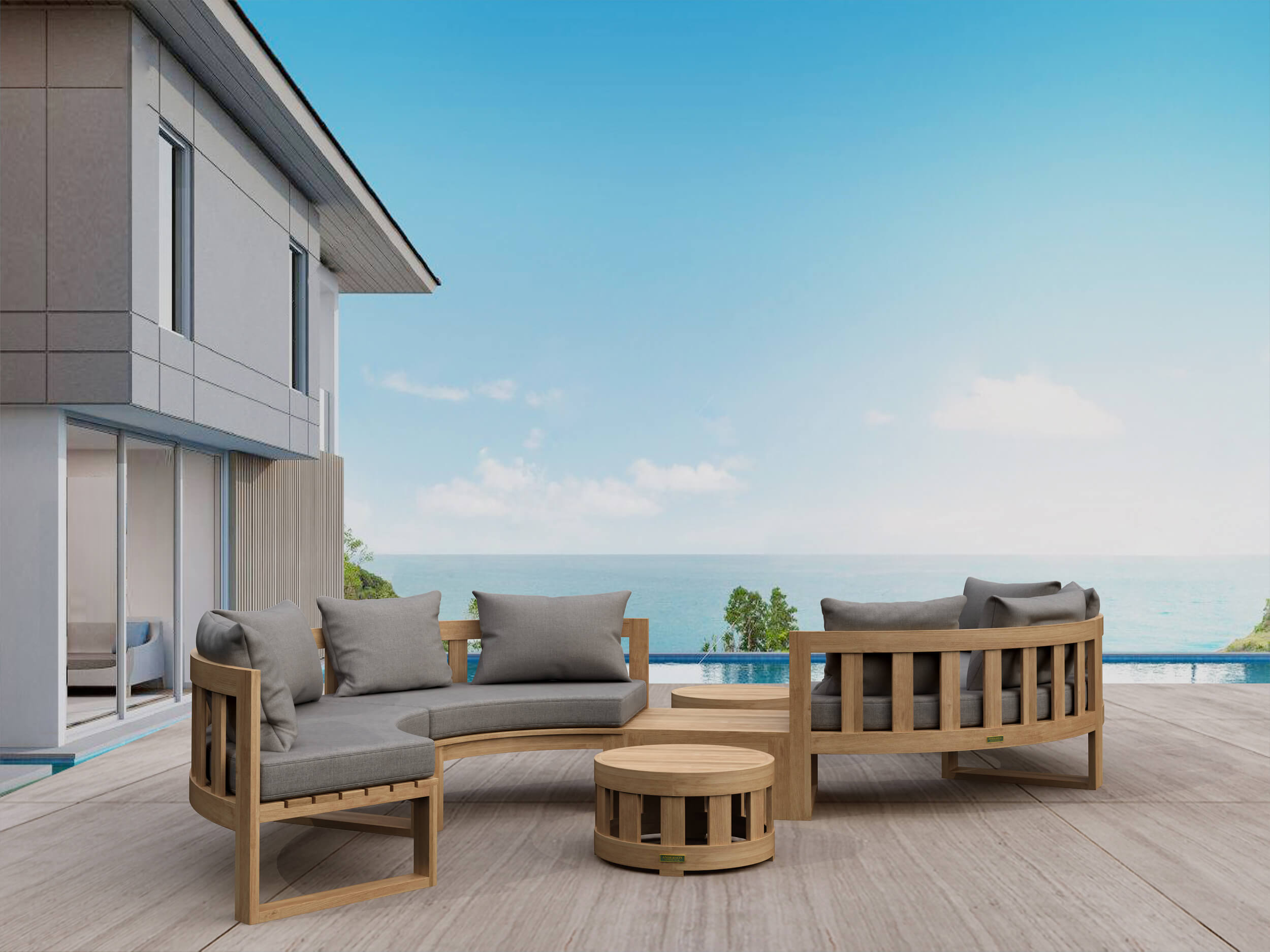 Anderson Teak Circular Modular Deep Seating Set - SET-813