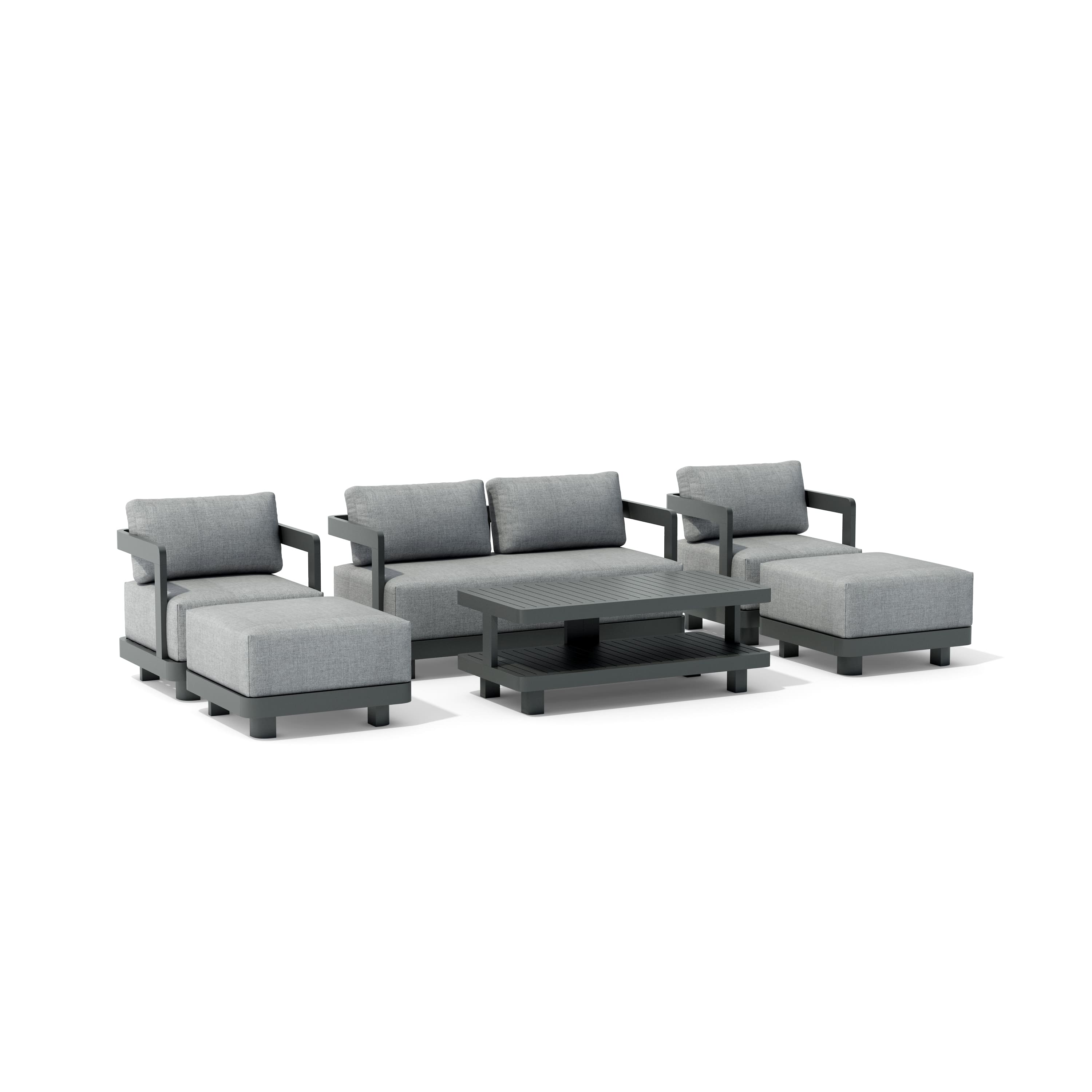 Anderson Teak SET-902-AL 6-pc Granada Aluminum Deep Seating