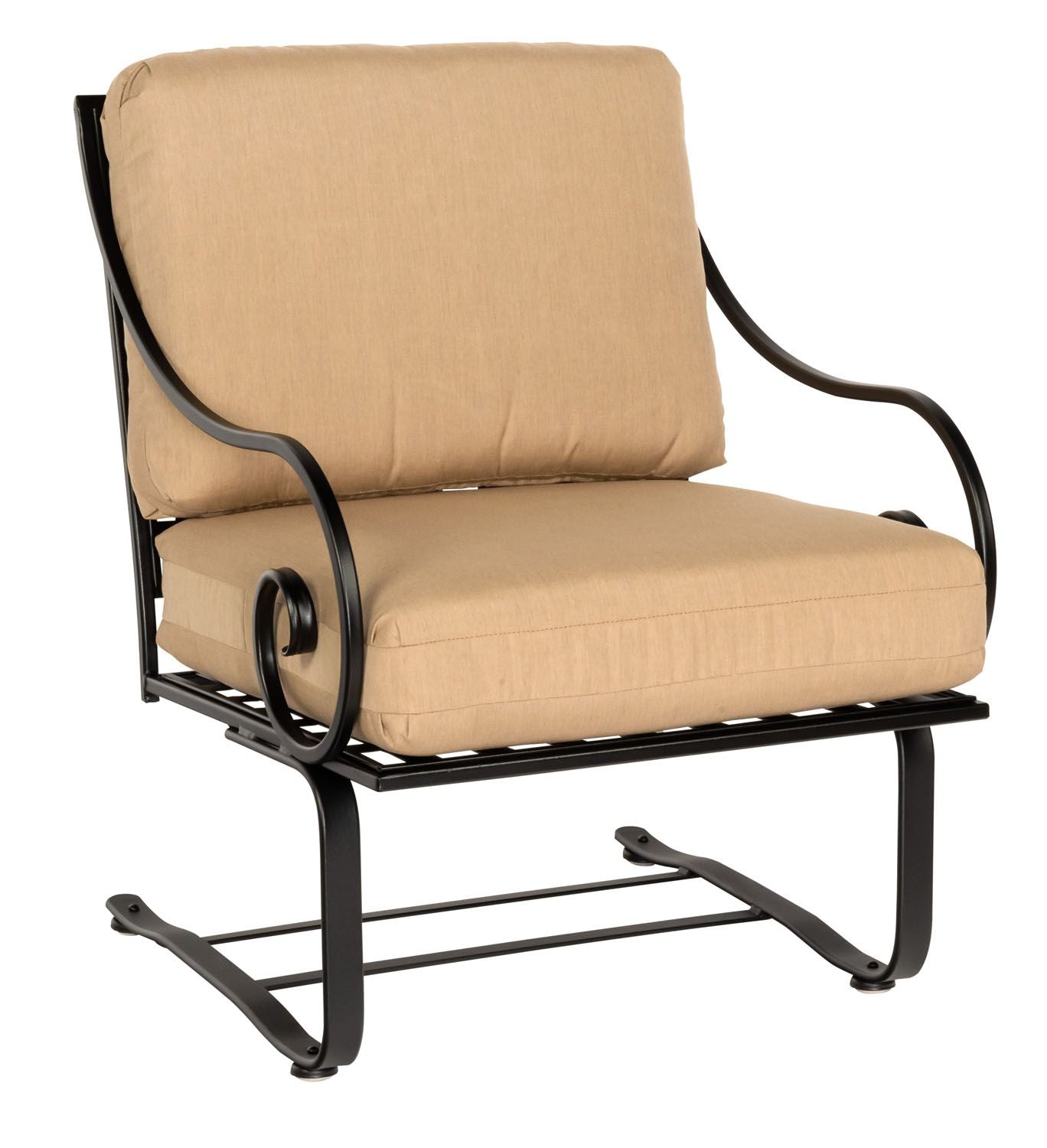 Woodard Sheffield Spring Lounge Chair, Aged Teak, No Cushion, Grade A Fabric, Garden Chairs, Lounge Chairs, Sheffield, Iron, Lounge Chairs, Curved, Outdoor