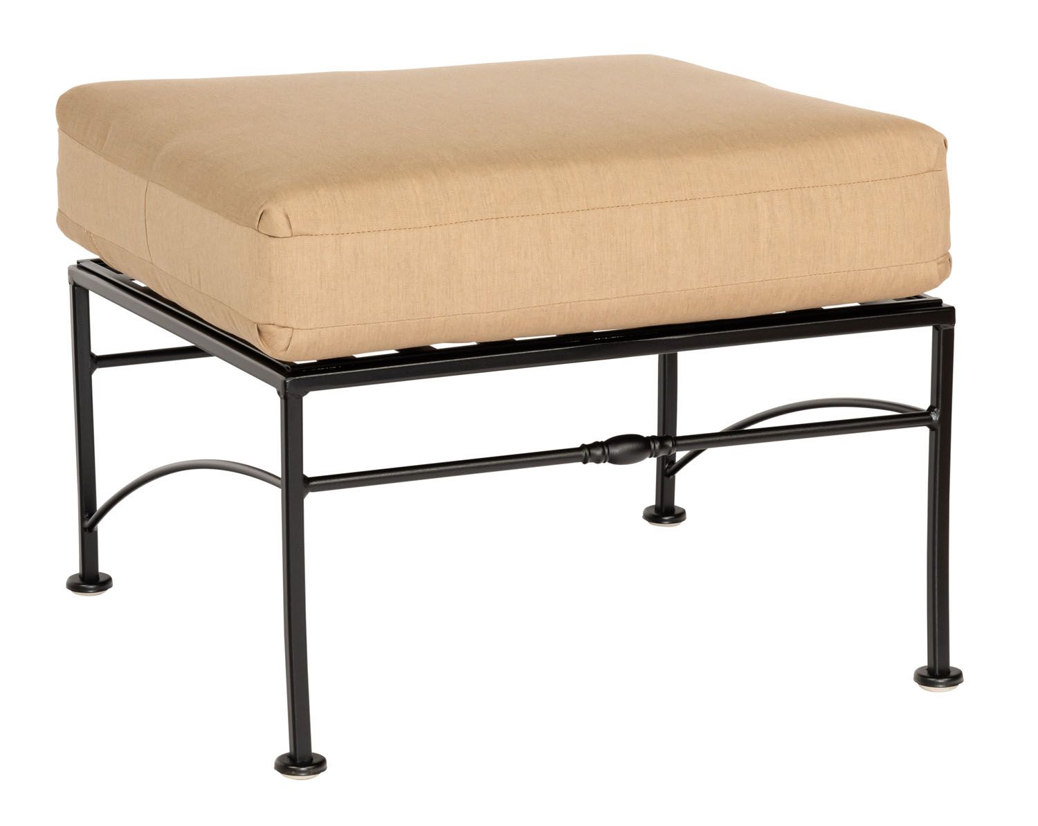 Woodard Sheffield Ottoman, Aged Teak, No Cushion, Grade A Fabric, Garden Chairs, Ottoman, Sheffield, Iron, Ottoman, Square, Outdoor