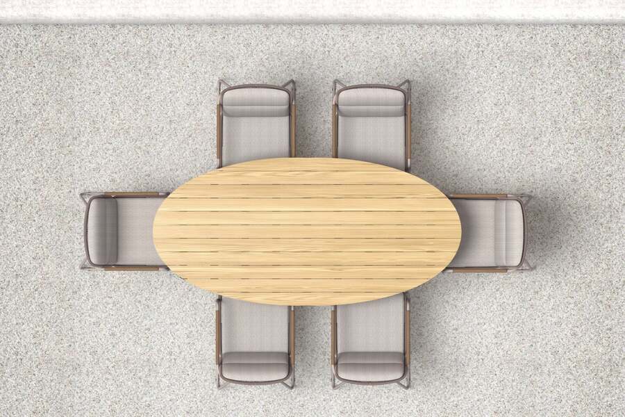 Azzurro Sicily 94" Ellipse Dining Table